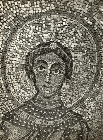 Zigrossi, Giuseppe — Anonimo romano sec. IX - S. Marco Evangelista al Campidoglio, mosaico del catino absidale: sant'Agnese — particolare